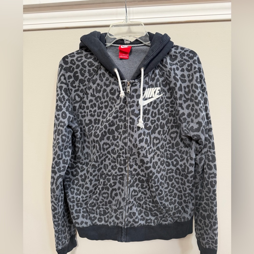 Nike Leopard Print Zip-Up Hoodie
